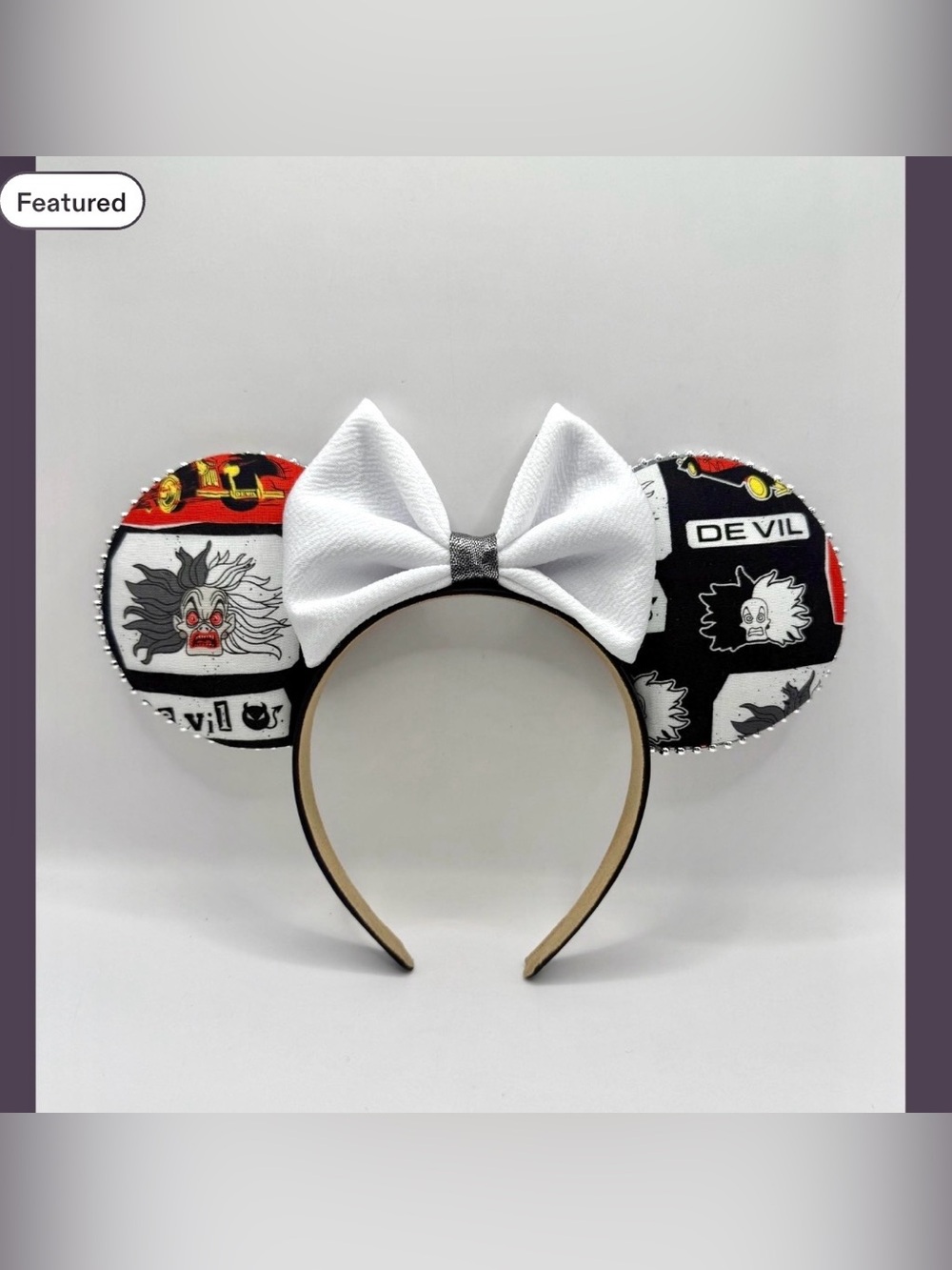 Disney Villains Cruella handmade Minnie Ears